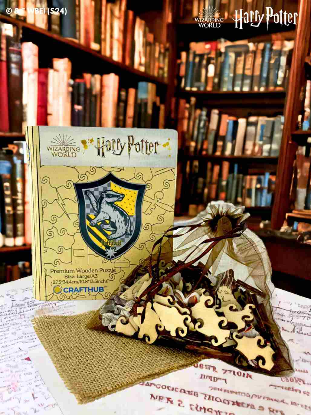 Harry Potter - Rompecabezas de madera Escudo de Hufflepuff